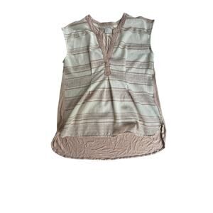 Anthropologie 9H15 S’CL Sleeveless Boho Tunic Top | Size Small | Blush & Cream
